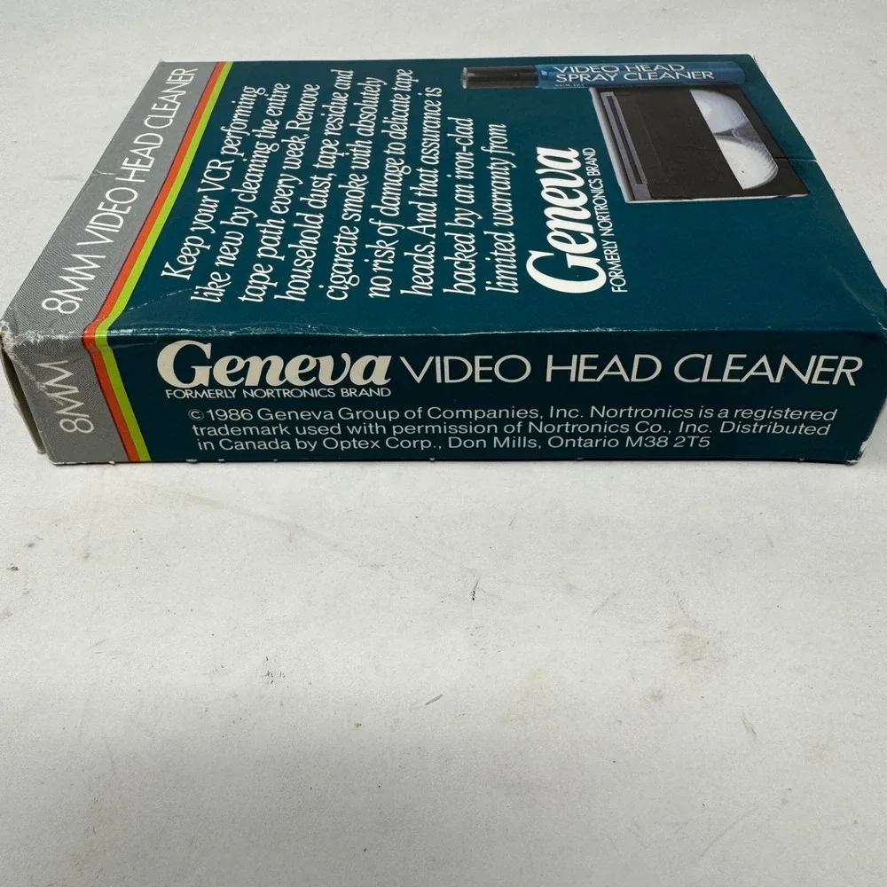 Vintage Geneva 8mm Video Head Cleaner Kit VCR-111 Spray and Cassette 1986 READ!!